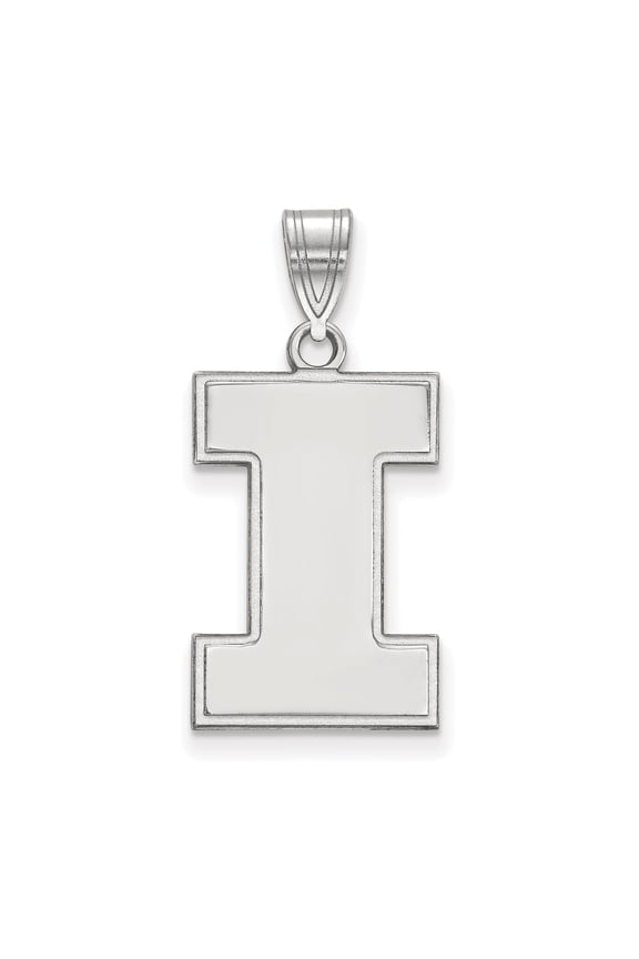 Sterling Silver LogoArt University of Illinois Letter I Large Pendant Charm