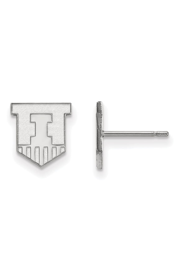 Sterling Silver LogoArt University of Illinois Victory Badge Extra Small Post Earrings Sterling Silver Earrings