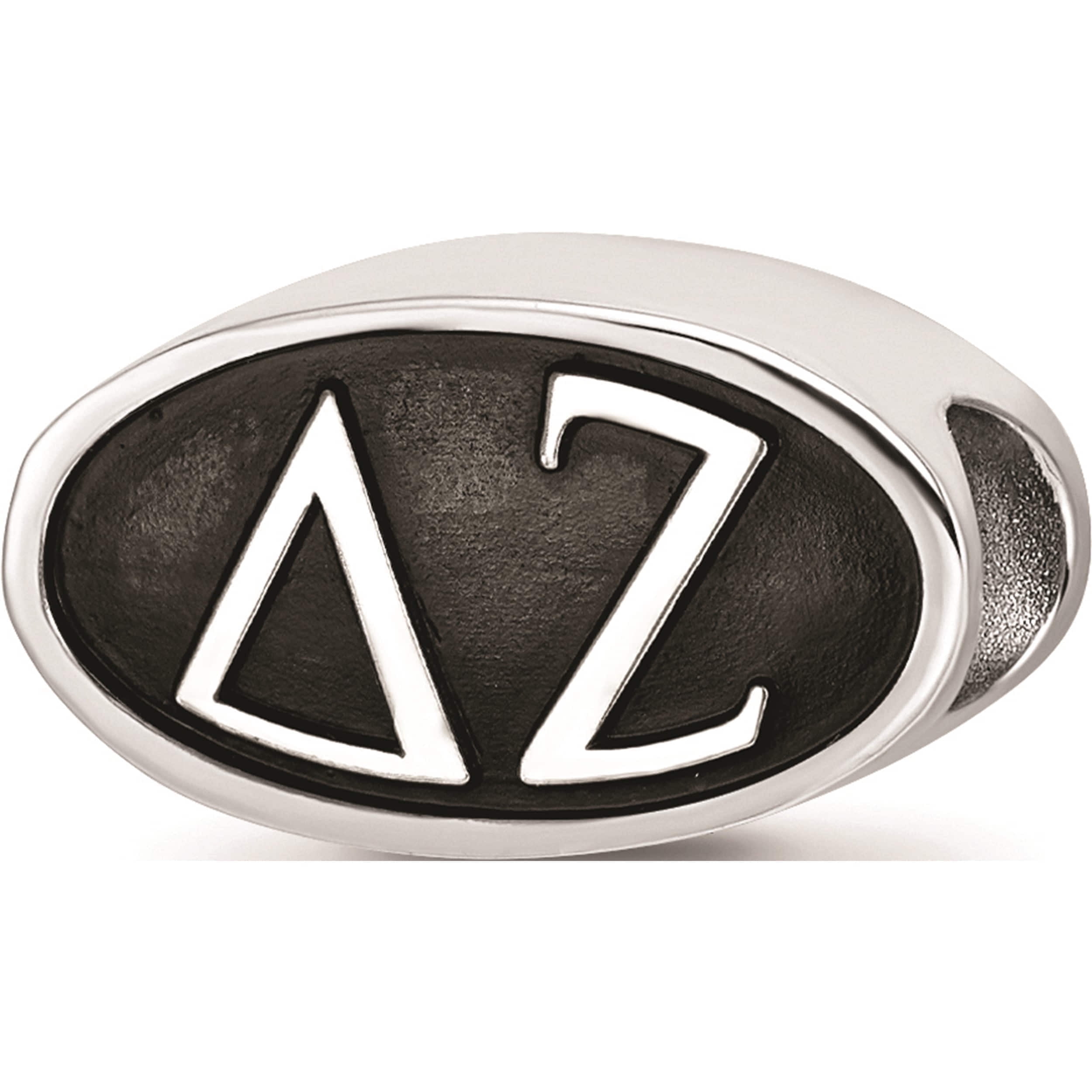 Sterling Silver Logoart Delta Zeta Oval Letters Bead (0.35 X 0.6) Made In United States dz002bd-ss