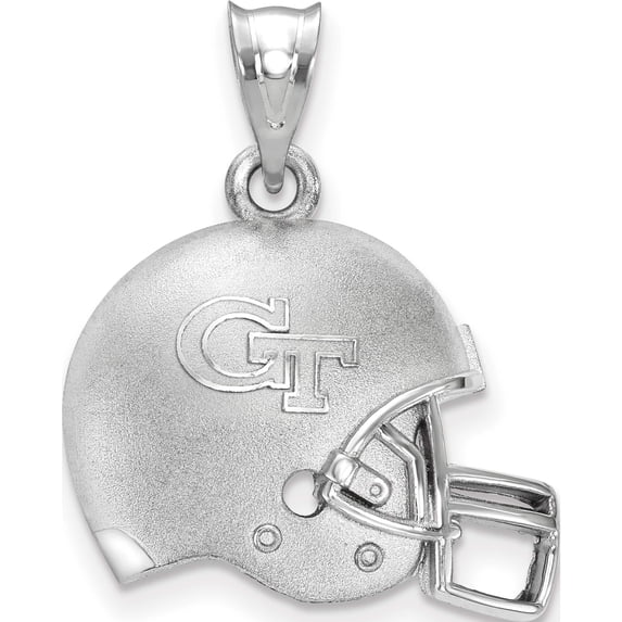 Sterling Silver Logoart Georgia Institute Of Tech 3D Football Helmet With Logo (22 X 20) Made In United States ss505gt