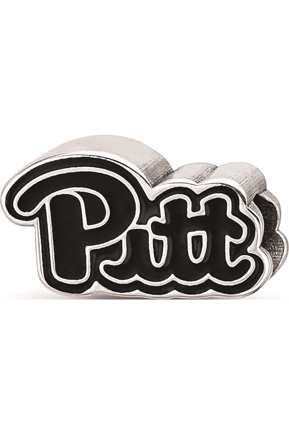 Sterling Silver Logoart University Of Pittsburgh Pitt Script Enameled Logo (9.8 X 15.9) Made In United States ss500upi