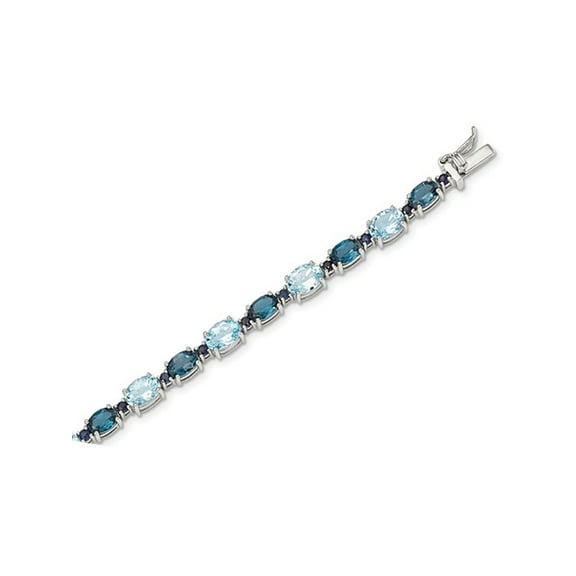 Sterling Silver London & Swiss Blue Topaz Bracelet (14.80 Carat (Ctw)