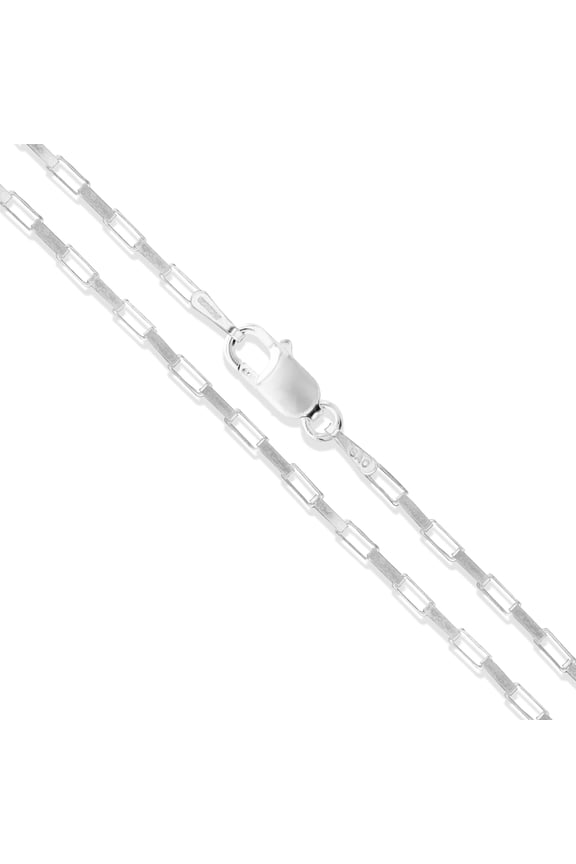 Sterling Silver Long Box Chain 1.7mm Genuine Solid 925 Italy Necklace 20" Jewelry Female Unisex