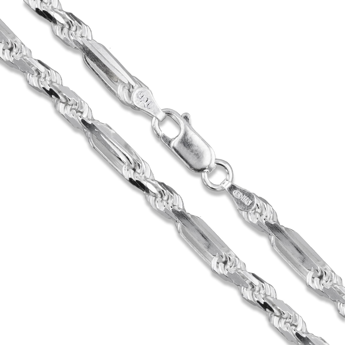 Men's Sterling Silver Necklace, 22 8mm Figaro Chain