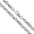 thumbnail image 1 of Sterling Silver Long Rope Figarope 5mm Wide Knot Figaro Link Necklace Chain 24" 925 Jewelry Female, 1 of 5