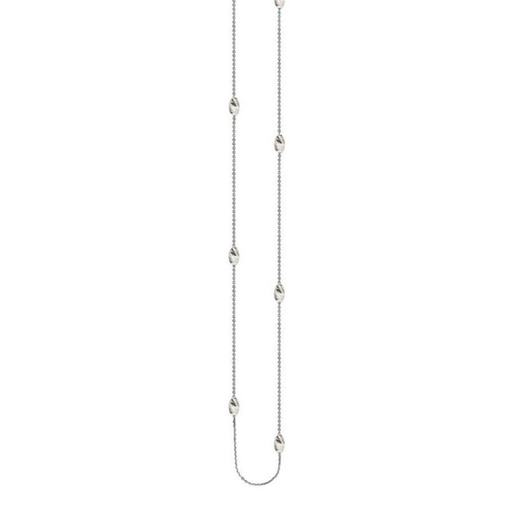 Sterling Silver Long and Lovely Sparkle-Cut Oval Bead Cable Chain Necklace Ch - 4.5 Grams - 36 Inch