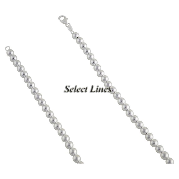 Sterling Silver Loose Hollow Bead Ball 6mm Necklace Chain Italian Italy .925