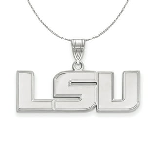 Sterling Silver Louisiana State XL Disc Pendant Necklace - 18 In