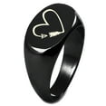 thumbnail image 1 of Sterling Silver Love Arrow Heart Engraved Oval Flat Top Polished Ring, 1 of 1