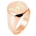 thumbnail image 1 of Tioneer Sterling Silver Love Butterfly Engraved Round Flat CZ Top Polished Ring, 1 of 1