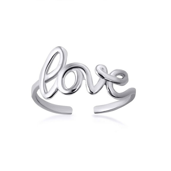 Sterling Silver Love Cursive Script Toe Ring