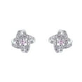 thumbnail image 1 of Sterling Silver Love Knot Stud Earrings with crystals from Swarovski in Pink, 1 of 4