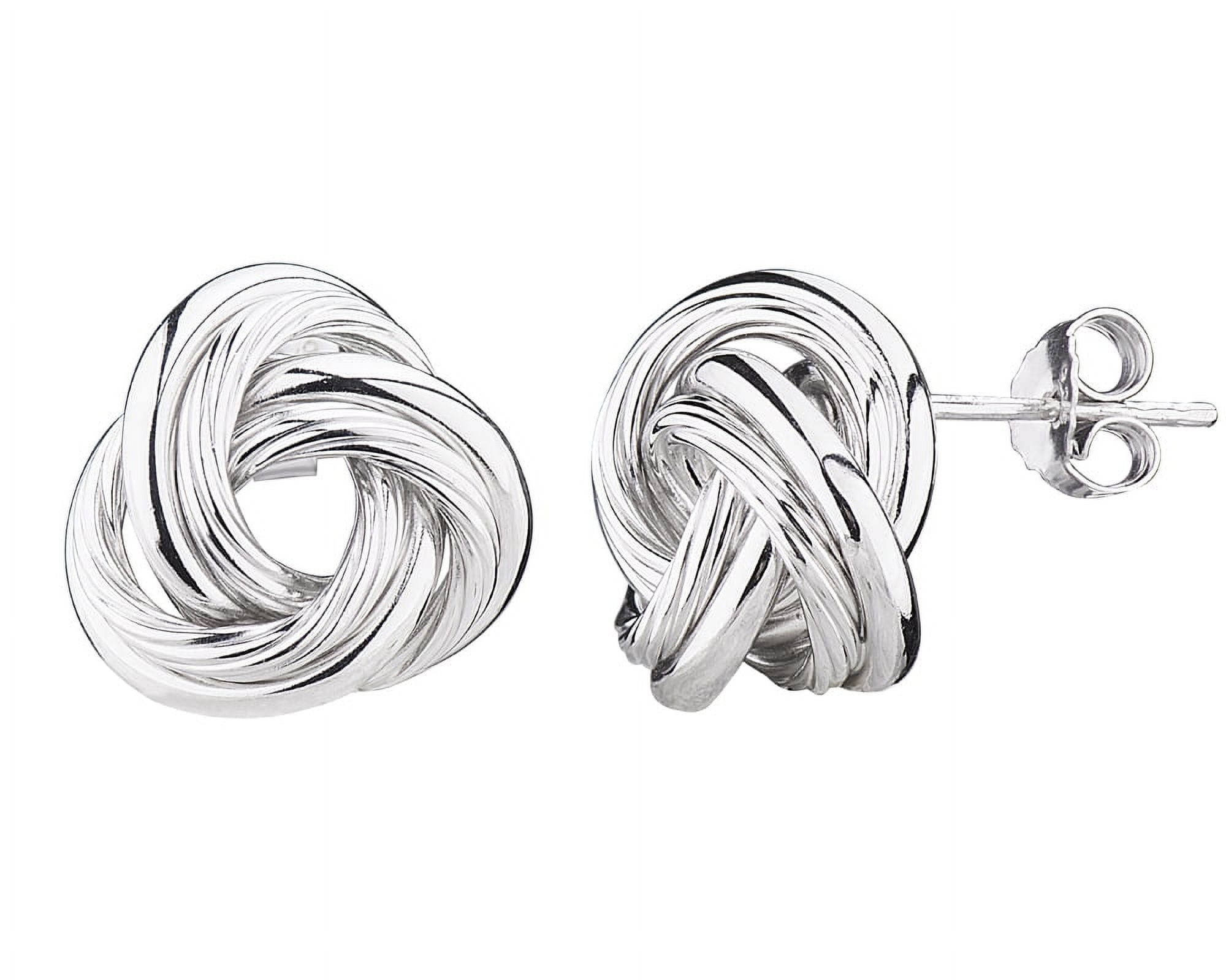Sterling Silver Love Knot Stud Earrings