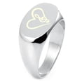 thumbnail image 1 of Sterling Silver Love Music Treble Clef Heart Engraved Oval Flat Top Polished Ring, 1 of 1
