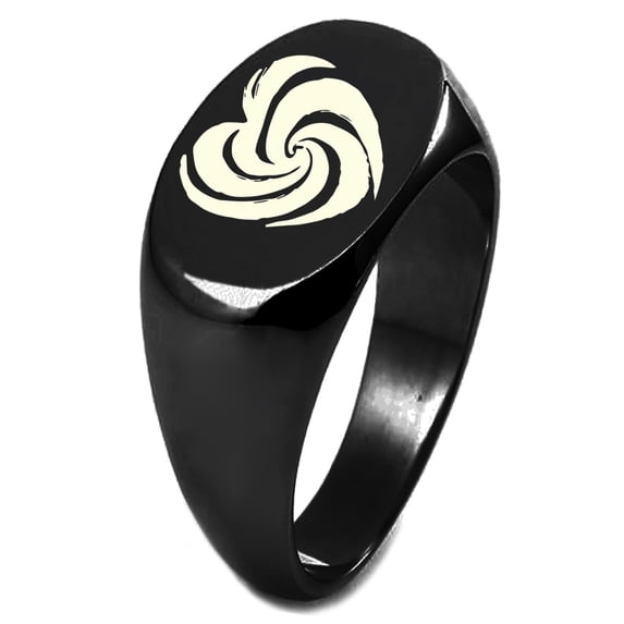 Sterling Silver Love Swirl Heart Engraved Oval Flat Top Polished Ring