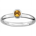 thumbnail image 1 of Sterling Silver Low 4mm Round Citrine Ring, 1 of 7