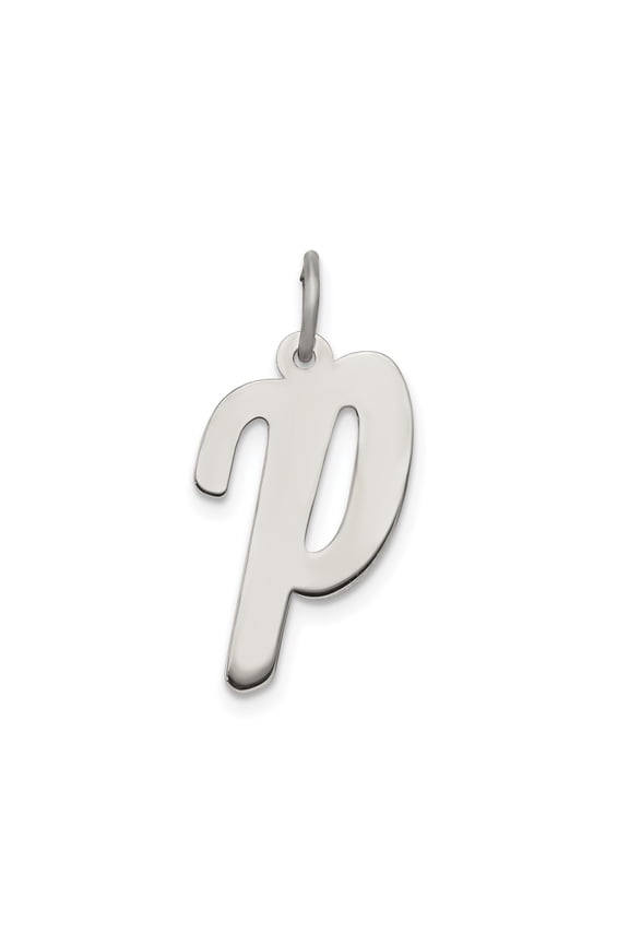 Sterling Silver Letter P Pendant Charm, Lowercase Initial Monogram