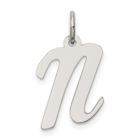 Sterling Silver Lowercase M Pendant Necklace for Women, Script Initial Charm Monogram Jewelry, Minimalist Modern Letter Design for Everyday Wear