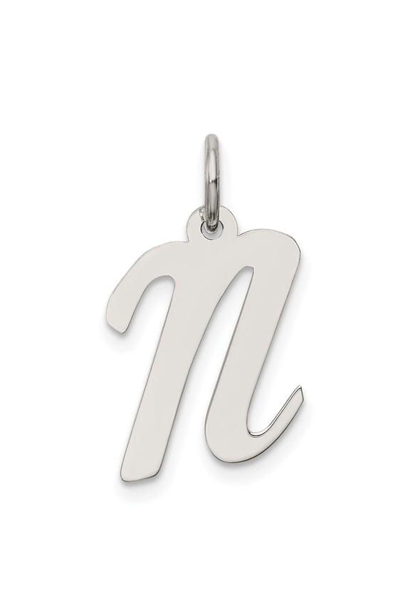 Sterling Silver Lowercase M Pendant Necklace for Women, Script Initial Charm Monogram Jewelry, Minimalist Modern Letter Design for Everyday Wear