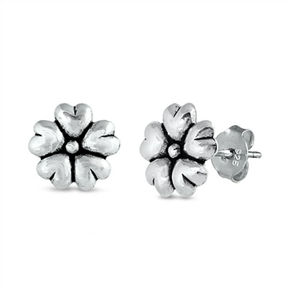 Sterling Silver Lucky Clover Stud Earrings