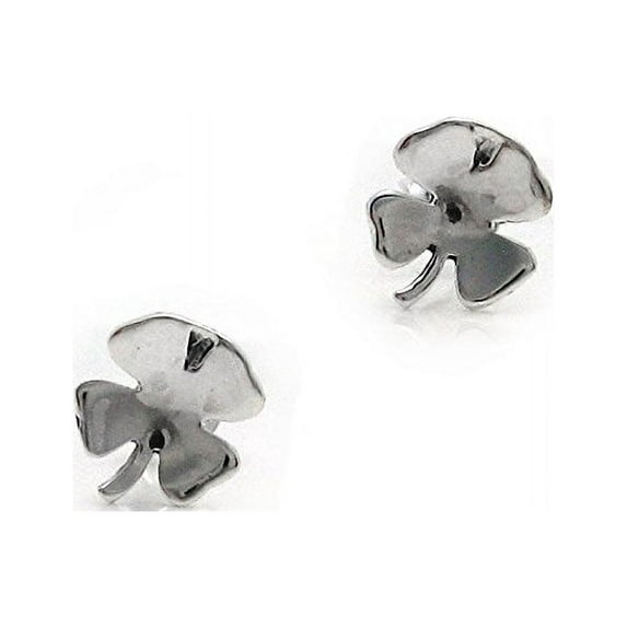 Sterling Silver Lucky Four Leaf Clover Post Stud Earrings