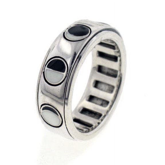 Sterling Silver Lunar Phases of the Moon Spinning Spin Band Ring