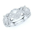 thumbnail image 1 of Sterling Silver Luxury Vintage Crisscross Crown 3-Stone Simulated Round Brilliant Cut Diamond Ring For Women Promise Ring Wedding Band (7), 1 of 6