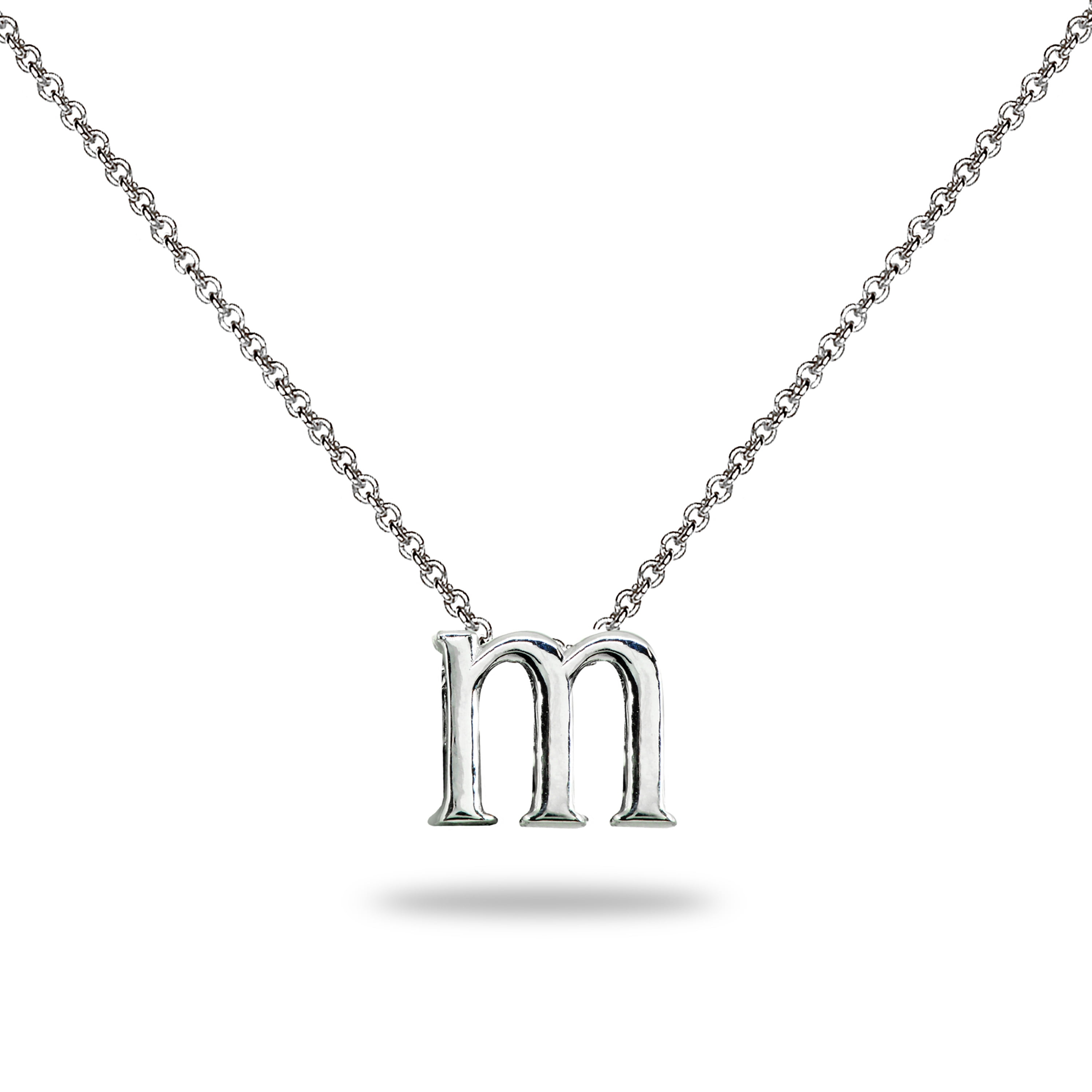 14K SOLID YELLOW GOLD INITIAL NECKLACE, LETTER M NECKLACE | eBay