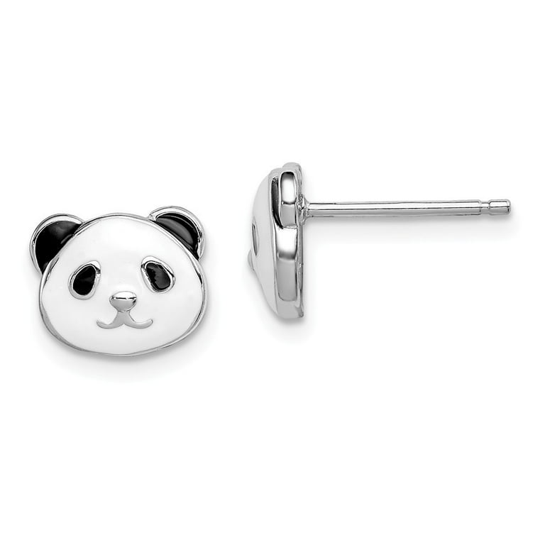 Sterling Silver Madi K Enameled Children's Panda Bear Post Earrings Sterling Silver Madi K Enameled Children's Panda Bear Post Earrings