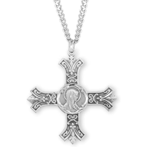 Sterling Silver Madonna Cross