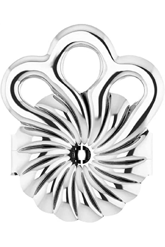 Sterling Silver Magic Earring Backs for Droopy Ears | Lifters for Heavy Earrings | Earring Stabilizer Backs (1 Pair), 8MM x 12MM (APII48385)