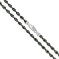thumbnail image 1 of Sterling Silver Magic Twist Rope Chain 3.5mm 925 Italy Black Rhodium 2-Tone Necklace 16" Jewelry Female, 1 of 5