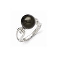 thumbnail image 1 of Sterling Silver Majestik 10-11mm Black Shell Bead & CZ Ring, 1 of 1