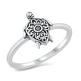 thumbnail image 1 of Sterling Silver Mandala Sea Turtle Ring Size 7, 1 of 3