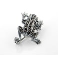thumbnail image 1 of Sterling Silver Marcasite Frog Lapel Pin or Brooch, 1 of 1