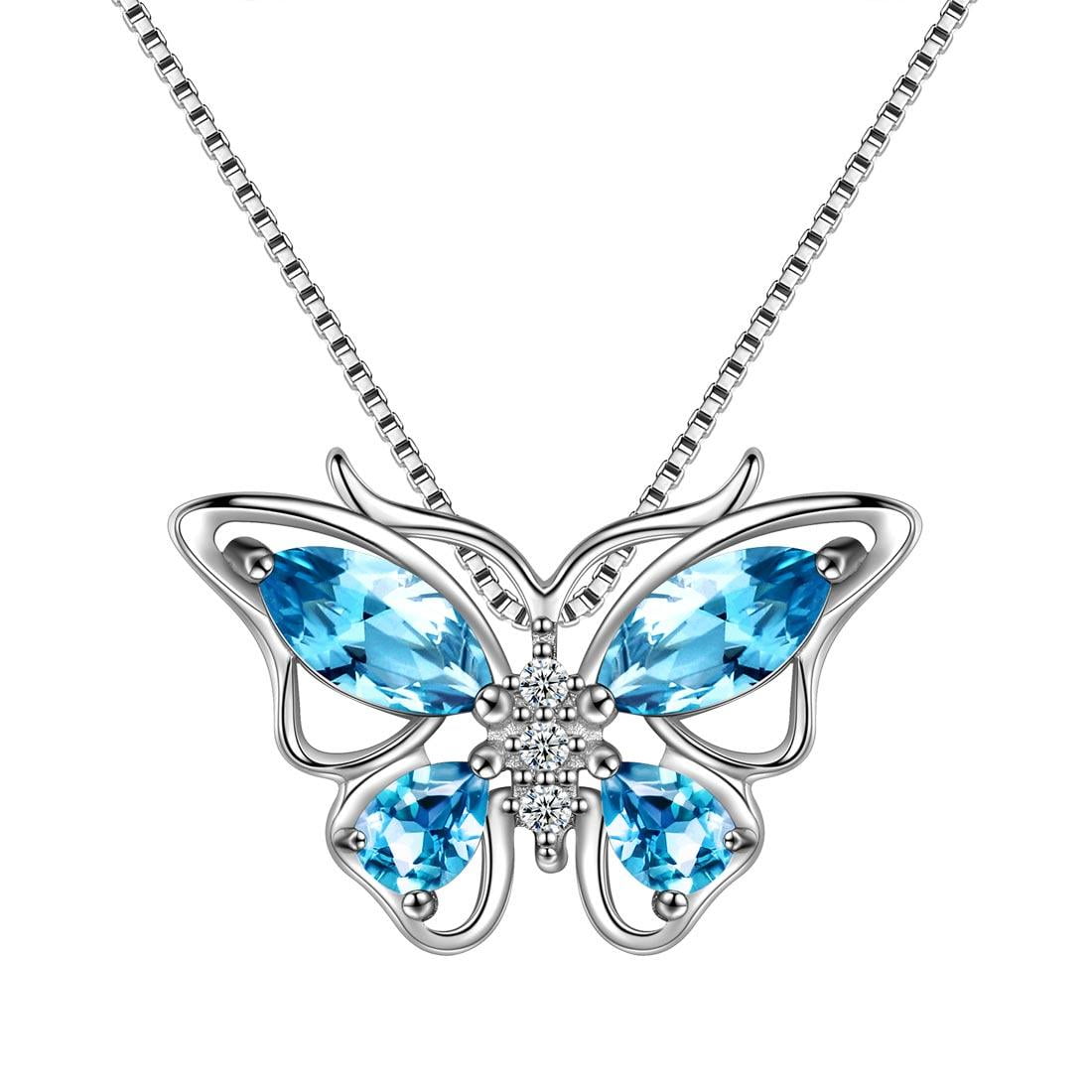  Blue Butterfly Sparkling Charm 925 Sterling Silver Pendant,Girl  Jewelry Beads Gifts for Women Bracelet&Necklace A0141: Clothing, Shoes &  Jewelry