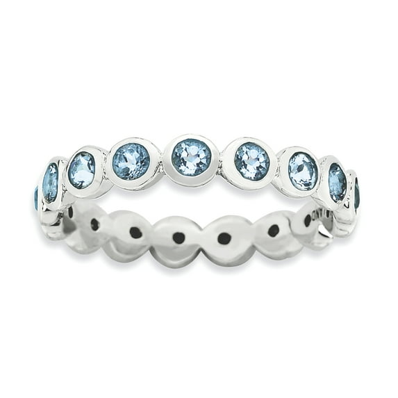 Sterling Silver March Swarovski Ring