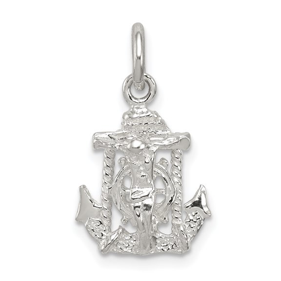 Sterling Silver Mariners Cross Charm Solid Casted Diamond-cut Treasure-worthy Enchanting Sculptural A classic choice for celebrating love and achievement