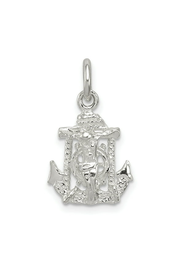 Sterling Silver Mariners Cross Charm Solid Casted Diamond-cut Treasure-worthy Enchanting Sculptural A classic choice for celebrating love and achievement