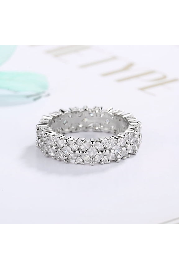 Sterling Silver Marquise-Cut Flower Ring With crystals from Swarovski