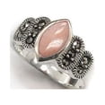thumbnail image 1 of Sterling Silver Marquise Pink Shell Mother of Pearl and Marcasite Ring, 1 of 1