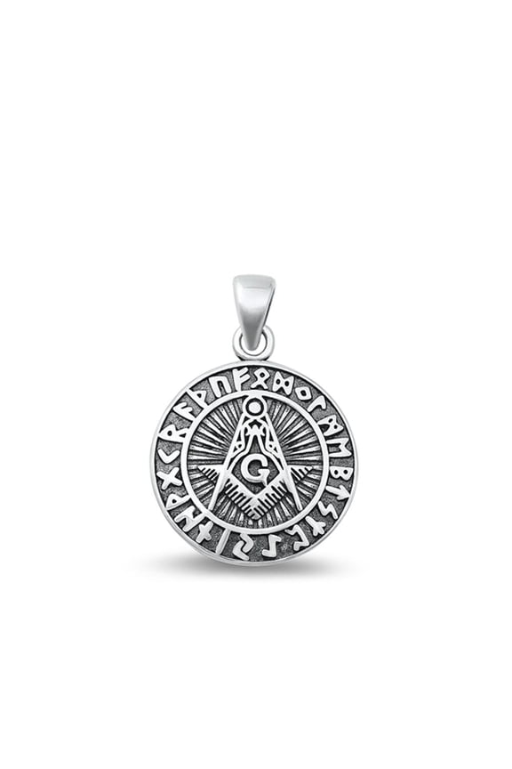 Sterling Silver Masonic Pendant Freemasonry Stonemason Charm Medallion 925 New Jewelry Female Unisex