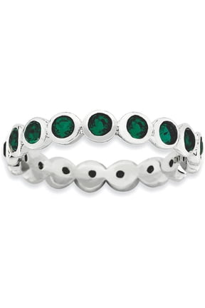 Sterling Silver May Swarovski Ring