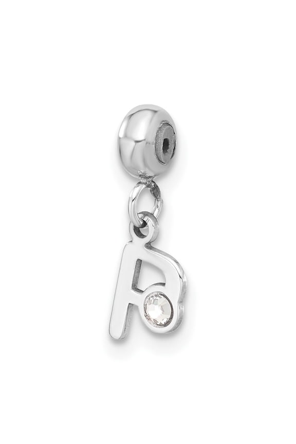 Sterling Silver MeMi Letter P w/Swarovski Crystal Charm Pendant