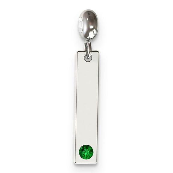 Sterling Silver MeMi May Swarovski Crystal Bar Charm Pendant
