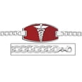 thumbnail image 1 of Sterling Silver Medical ID Bracelet W/ Curb Chain W/ Red Enamel - 7-1/2 Inch, 1 of 1