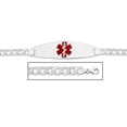 thumbnail image 1 of Sterling Silver Medical ID Bracelet W/ Curb Chain W/ Red Enamel - 7 Inch, 1 of 1