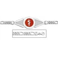 thumbnail image 1 of Sterling Silver Medical ID Figaro Chain W/ Red Enamel Bracelet - 7-1/2 Inch, 1 of 1