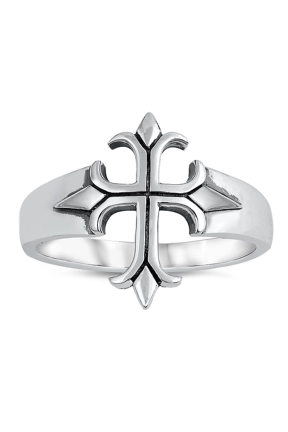 Sterling Silver Medieval Cross Ring Size 5