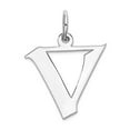 thumbnail image 1 of Sterling Silver Medium Artisan Block Initial V Charm QC5089V, 1 of 2
